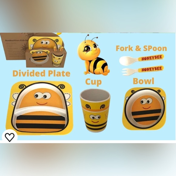 3/$20 Bamboo Ware Kids Dinnerwear Bumblebee Design, Eco-Friendly,Dishwasher safe - Picture 2 of 14